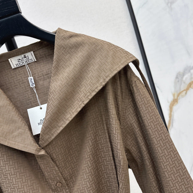 HERMES 26S LONG COAT DRESS 518