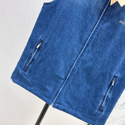 MIUMIU 26S SLEEVELESS DENIM JACKET 958