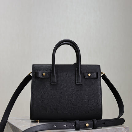 YSL 25S SAC DE JOUR 22 IN BLACK SUPPLE GRAINED CALFSKIN GOLD HARDWARE