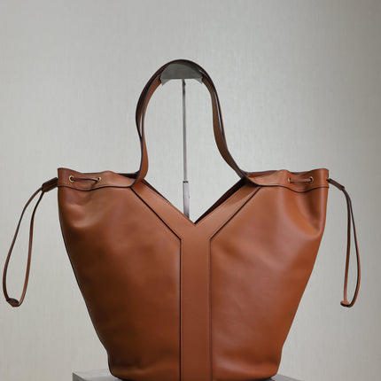 YSL 25S Y LARGE HOBO 50 IN CARAMEL CALFSKIN GOLD HARDWARE