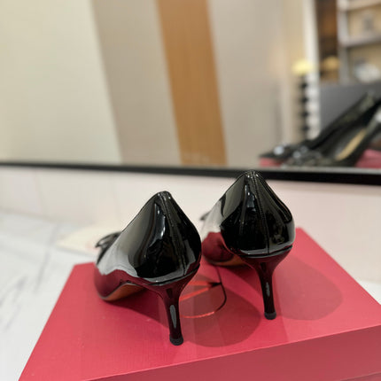 VALENTINO 26S HIGH HEELS 75 MM IN BLACK PATENT CALFSKIN