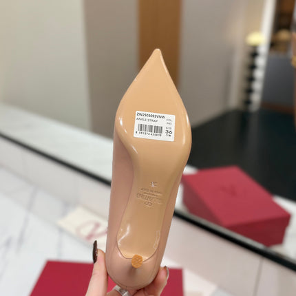 VALENTINO 26S POINTED-TOE PUMPS 65 MM IN NUDE SMOOTH CALFSKIN