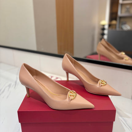 VALENTINO 26S POINTED-TOE PUMPS 65 MM IN NUDE SMOOTH CALFSKIN