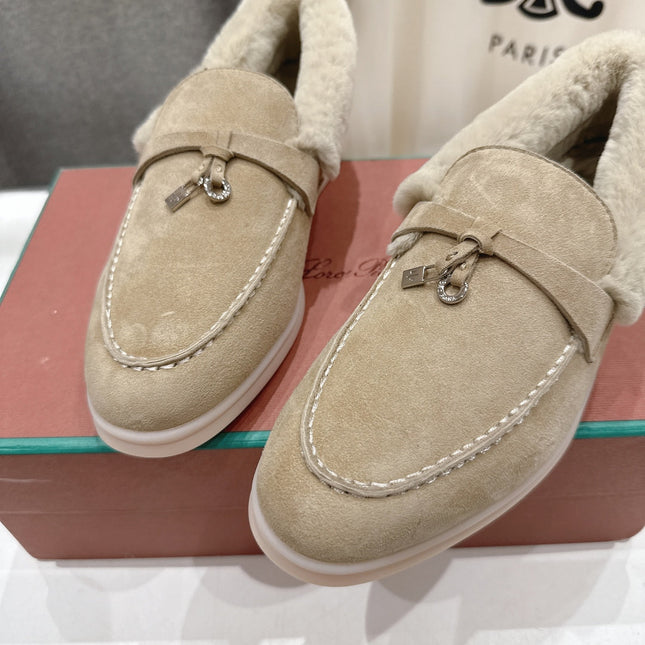 LP 25S SUMMER CHARMS WALK LOAFERS IN WARM GREY SUEDE AND FLEECE