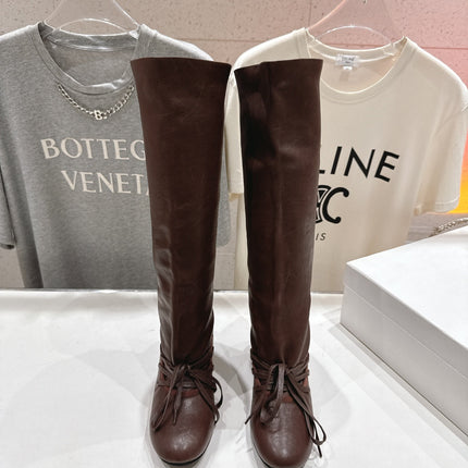 ALO 25S PALOMA WOOL TALL BOOTS 45 MM IN BROWN LAMBSKIN
