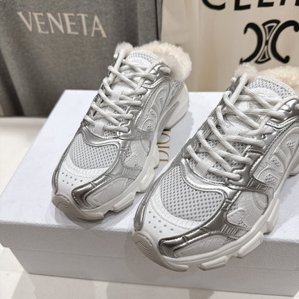 DIOR CHRONO SNEAKER 25S IN SILVER MIX WHITE LAMBSKIN AND MESH FABRIC STYLE 5