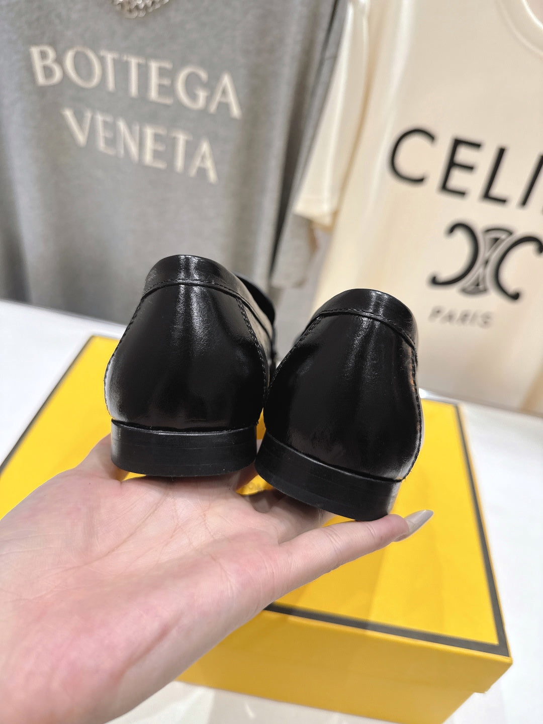 FENDI 25S LOAFERS IN BLACK CALFSKIN