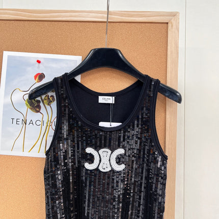 CELINE 26S SEQUIN KNIT TANK TOP 142