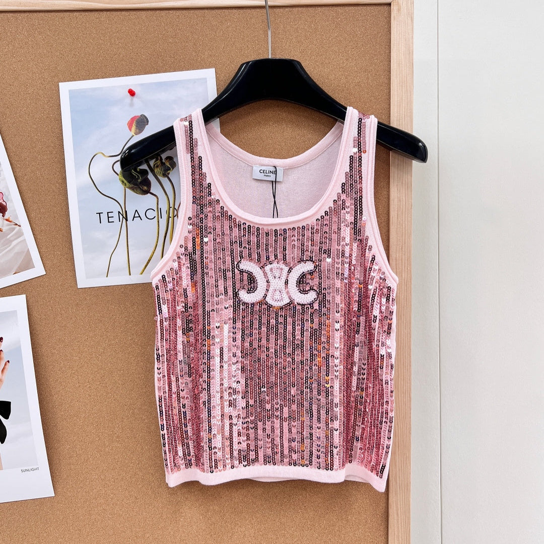 CELINE 26S SEQUIN KNIT TANK TOP 141