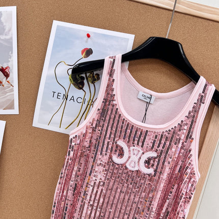 CELINE 26S SEQUIN KNIT TANK TOP 141