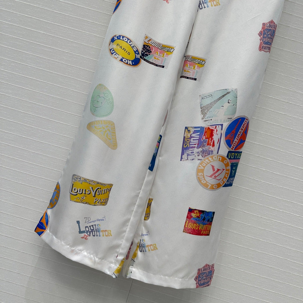 LV PRINTED SILK PANTS 268218