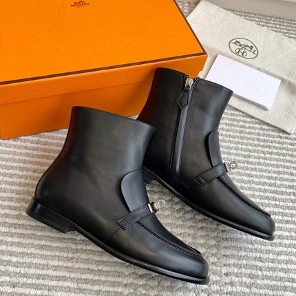 HM KELLY BOOTS IN BLACK CALFSKIN 501318