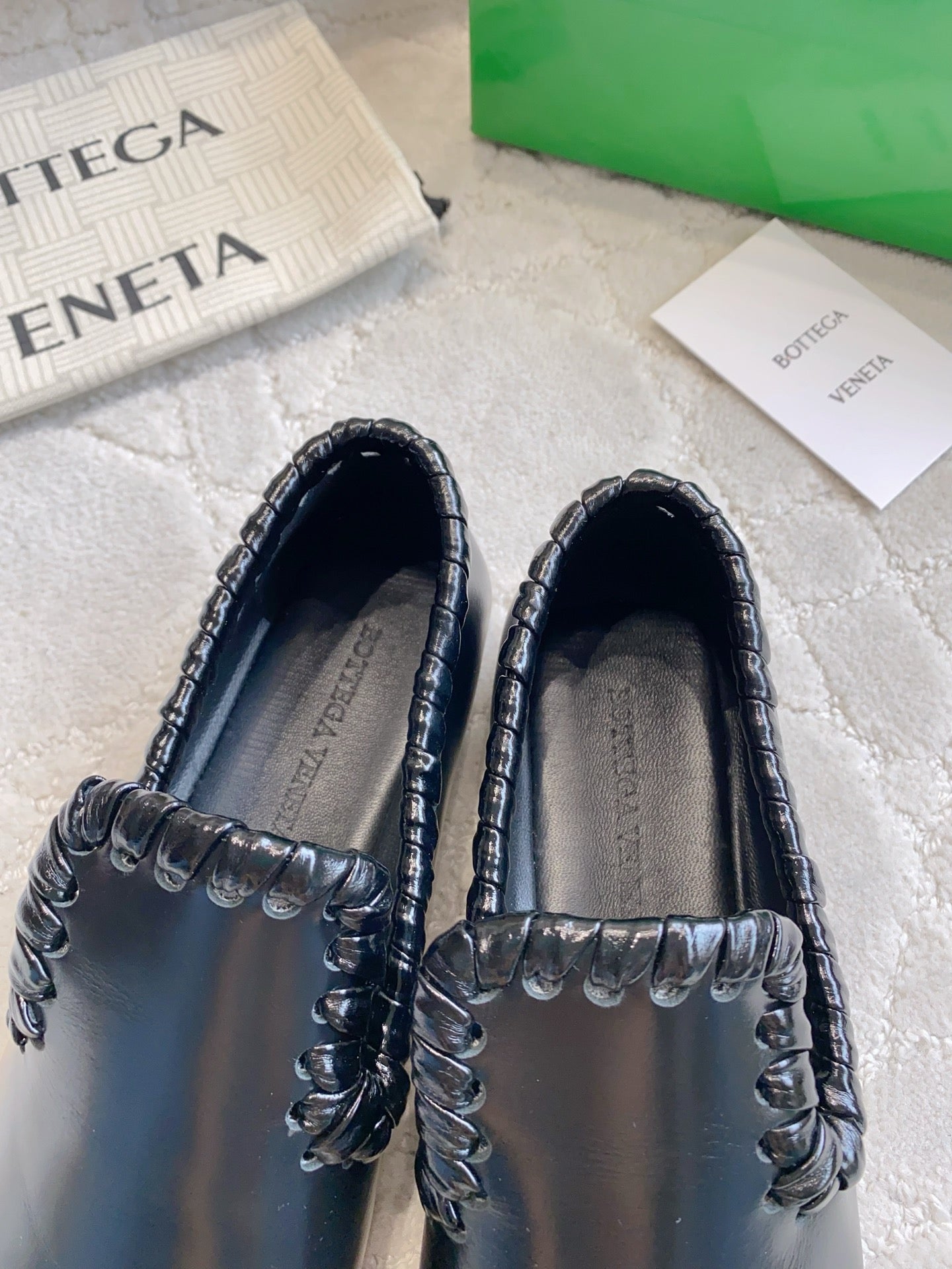 BOTTEGA VENETA 26S SABATO LOAFERS IN BLACK CALFSKIN