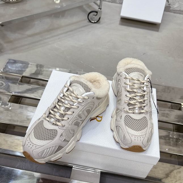 CHRONO SNEAKER IN WHITE MIX GREY LAMBSKIN AND MESH FABRIC