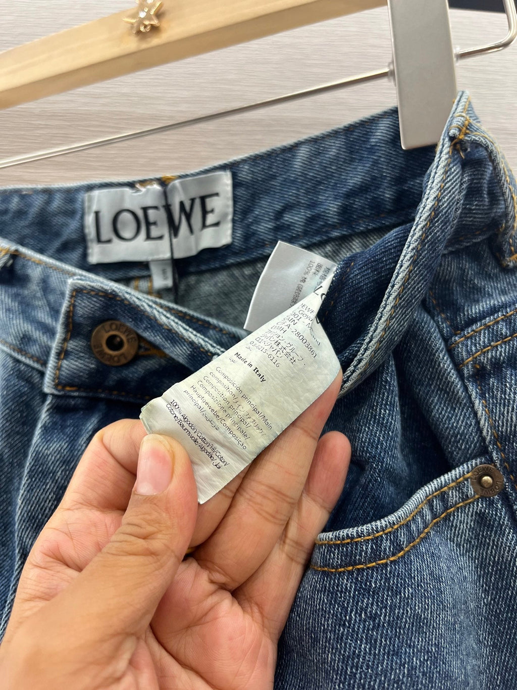 LOEW 25S STRAIGHT LEG JEANS DENIM EMBROIDERED LOGO 263361
