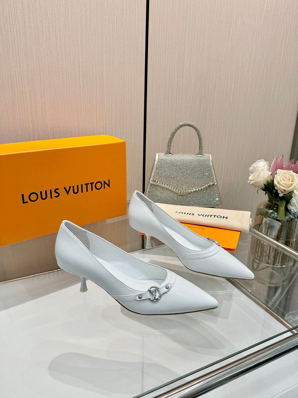 6AM HIGH HEELS 55 MM IN WHITE LAMBSKIN