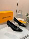 LV 26S POINTED-TOE HIGH HEELS 55 MM IN BLACK CALFSKIN
