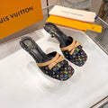 LV 26S HIGH-HEELED MULES 55 MM IN MULTICOLOR MONOGRAM CANVAS STYLE 2