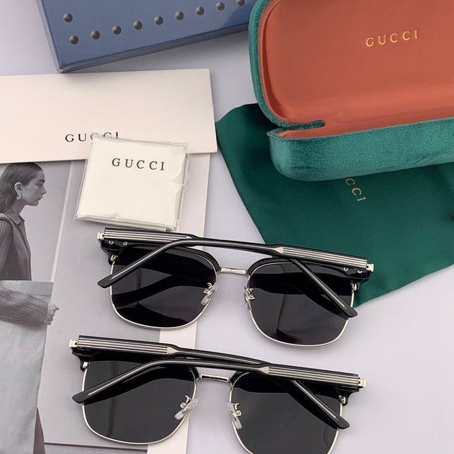 SQUARE METAL AND ACETATE SUNGLASSES G5637
