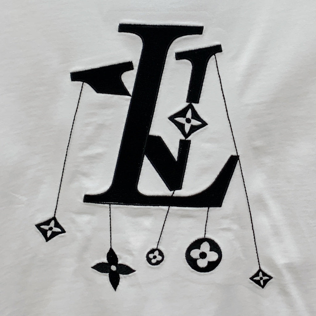 LV T-SHIRT IN WHITE COTTON STYLIZED LOGO 238872