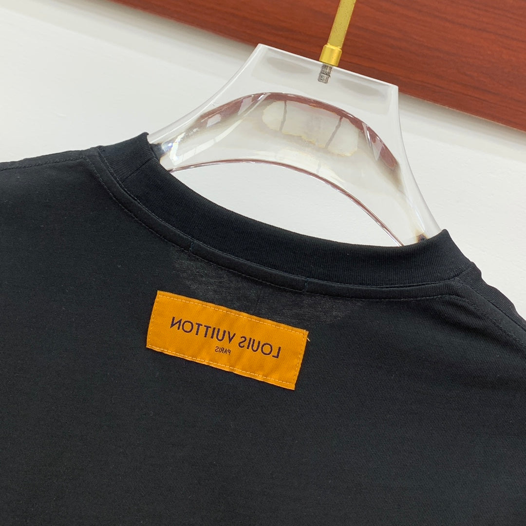 LV BLACK PURE COTTON FABRIC T-SHIRT 238885