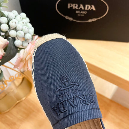 PRA ESPADRILLES LOAFERS NAVY LINEN FABRIC