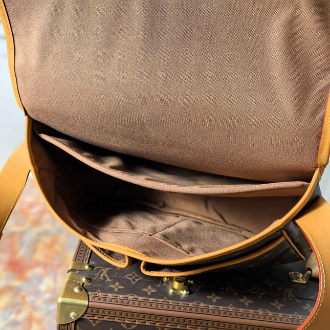 LV 25S SATCHEL BAG 35 IN BROWN CANVAS MONOGRAM GOLD HARDWARE