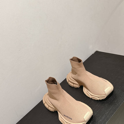 BALENCIAGA 25S SPEED TRAINER SNEAKERS 55 MM IN BEIGE KNIT