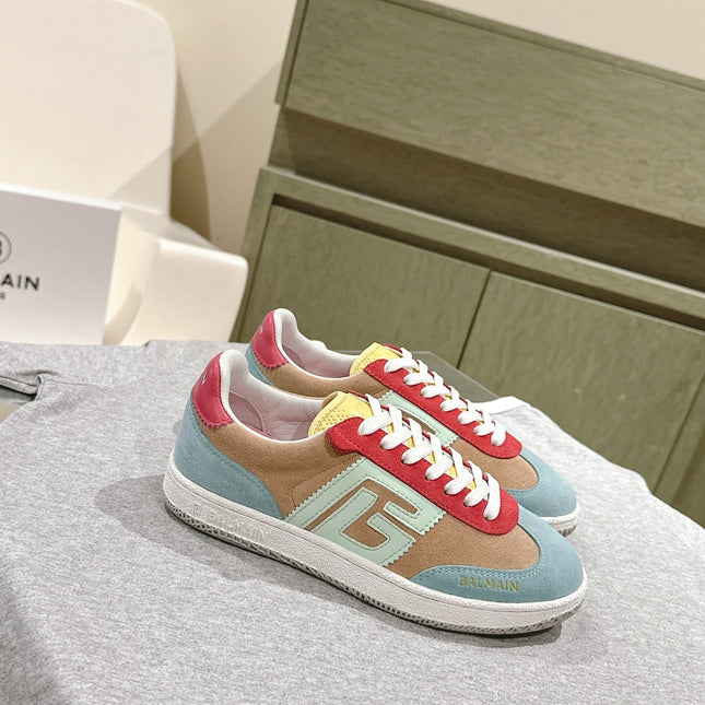 BALMAIN 26S SNEAKERS IN MULTICOLOR SUEDE