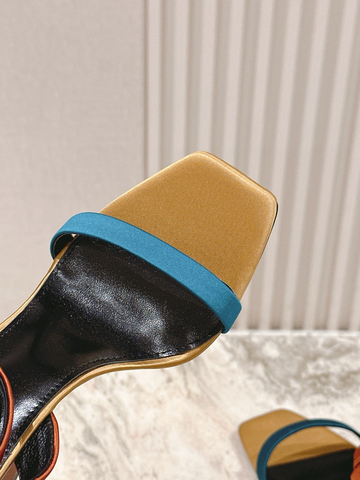 YSL 25S HIGH-HEEL SANDALS 100 MM IN MULTICOLOR SATIN STYLE 1
