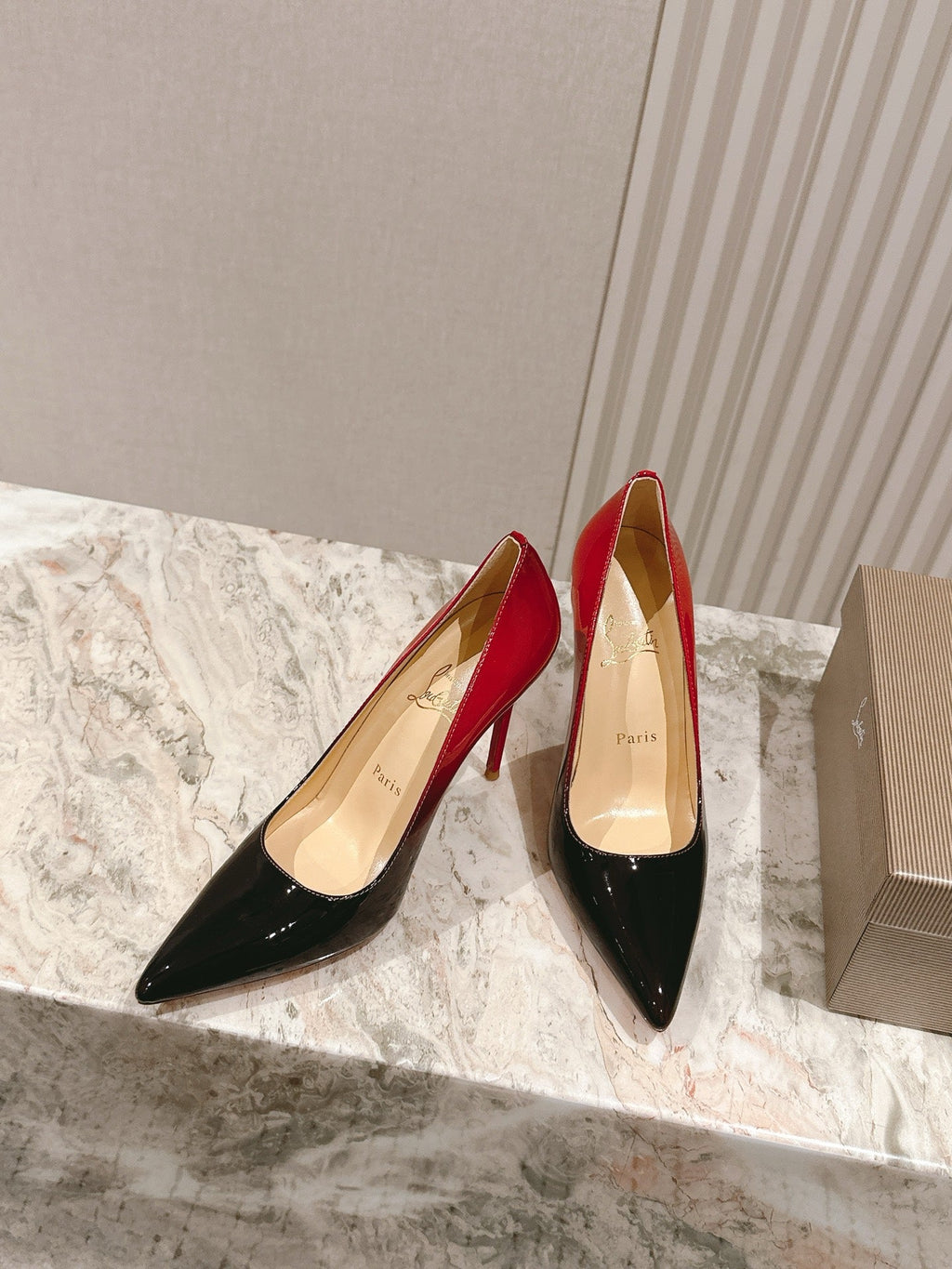 SPORTY KATE PUMPS 95MM IN GRADIENT RED GLOSSY CALFSKIN