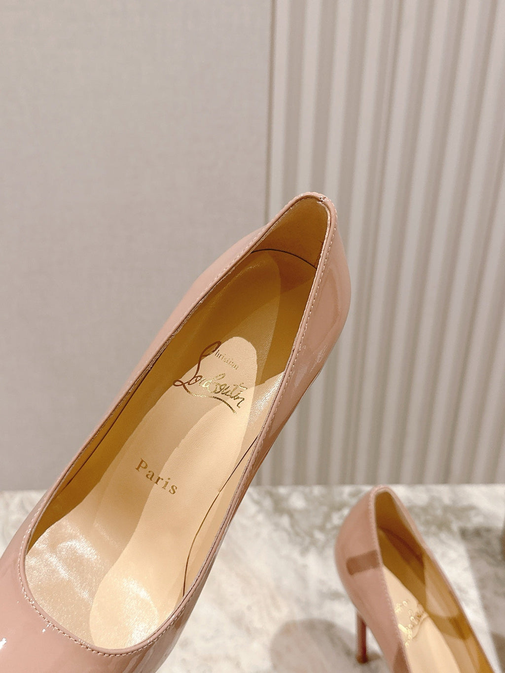 SPORTY KATE PUMPS 95MM IN BEIGE GLOSSY CALFSKIN