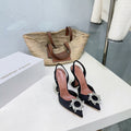 AMINA CRYSTAL HIGH HEELS 100MM IN BLACK SATIN