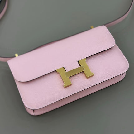 HM 25S CONSTANCE ELAN 24 CM IN LIGHT PINK EPSOM WITH GOLD HARDWARE