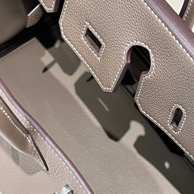 HM 25S BIRKIN 25 CM IN CLAY BROWN TOGO WITH KEY SILVER