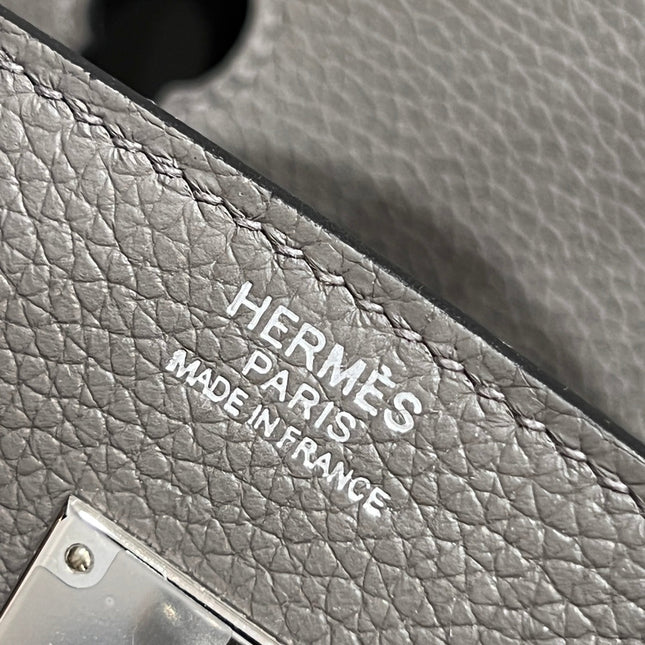 HM 25S BIRKIN 25 CM IN DARK GREY TOGO WITH KEY SILVER