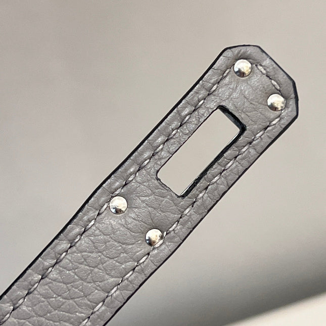 HM 25S BIRKIN 25 CM IN GREY TOGO WITH KEY SILVER