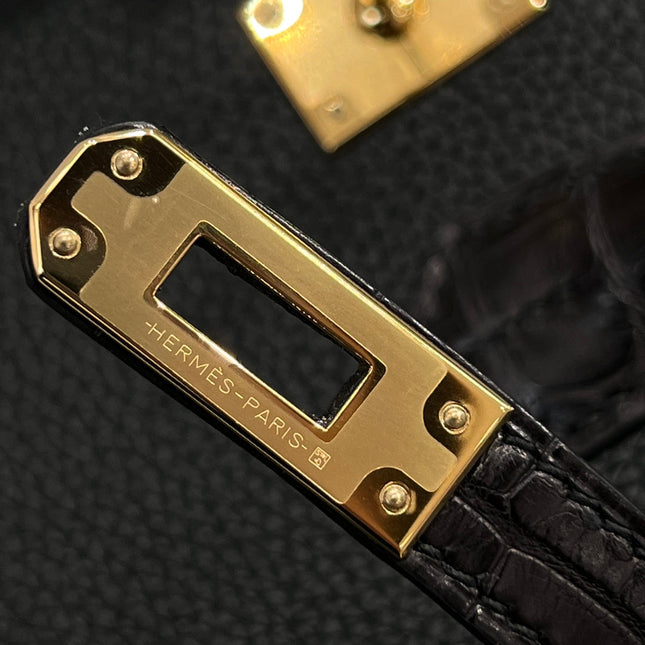 HM 25S BIRKIN 25 CM IN BLACK TOGO WITH KEY GOLD