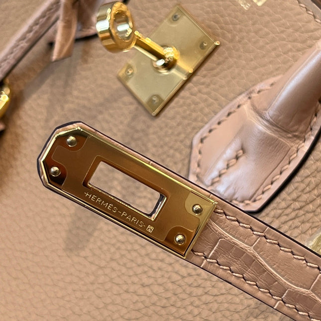 HM 25S BIRKIN 25 CM IN TAN BROWN TOGO WITH KEY GOLD