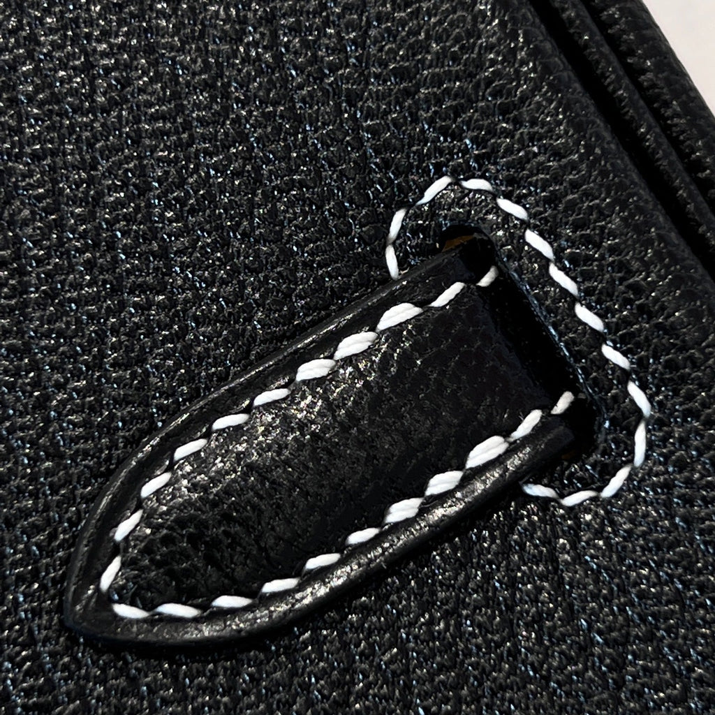 HM 25S BIRKIN 25 CM IN BLACK COWHIDE WITH KEY SILVER