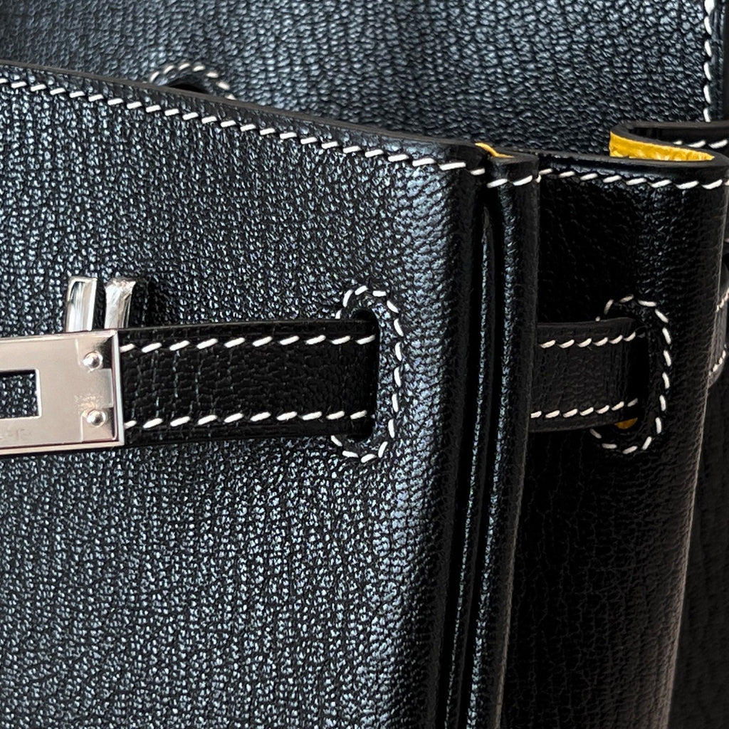 HM 25S BIRKIN 25 CM IN BLACK COWHIDE WITH KEY SILVER