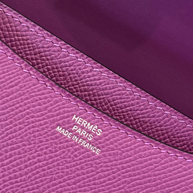 HM 25S CONSTANCE 19 CM IN PURPLE EPSOM WITH SILVER HARDWARE