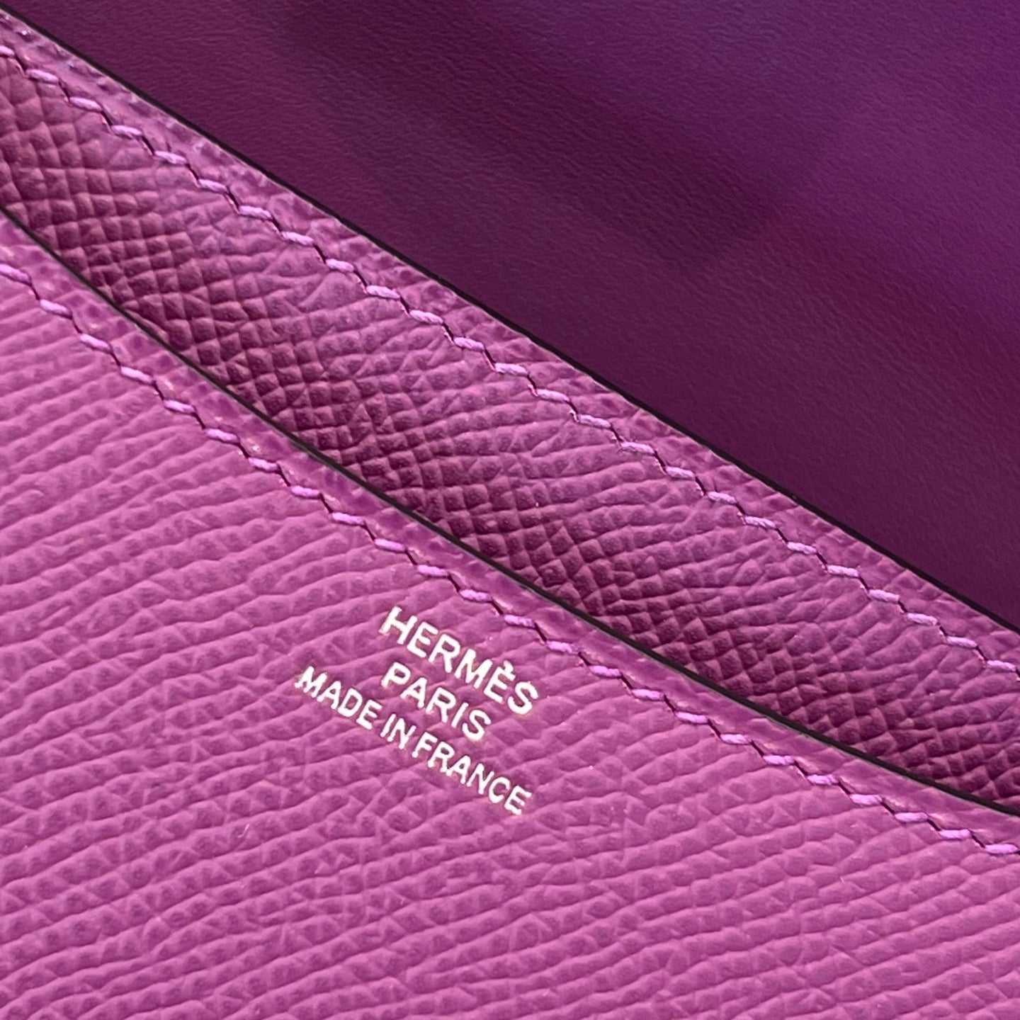 HM 25S CONSTANCE 19 CM IN PURPLE EPSOM WITH SILVER HARDWARE