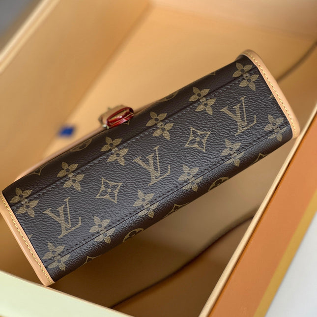 LV 25S KELLY 28 IN BROWN MONOGRAM COATED CANVAS LEATHER TRIM