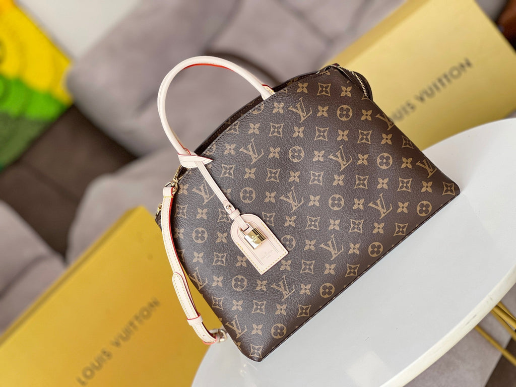GRAND PALAIS TOTE BAG 34 IN BROWN MONOGRAM COATED CANVAS