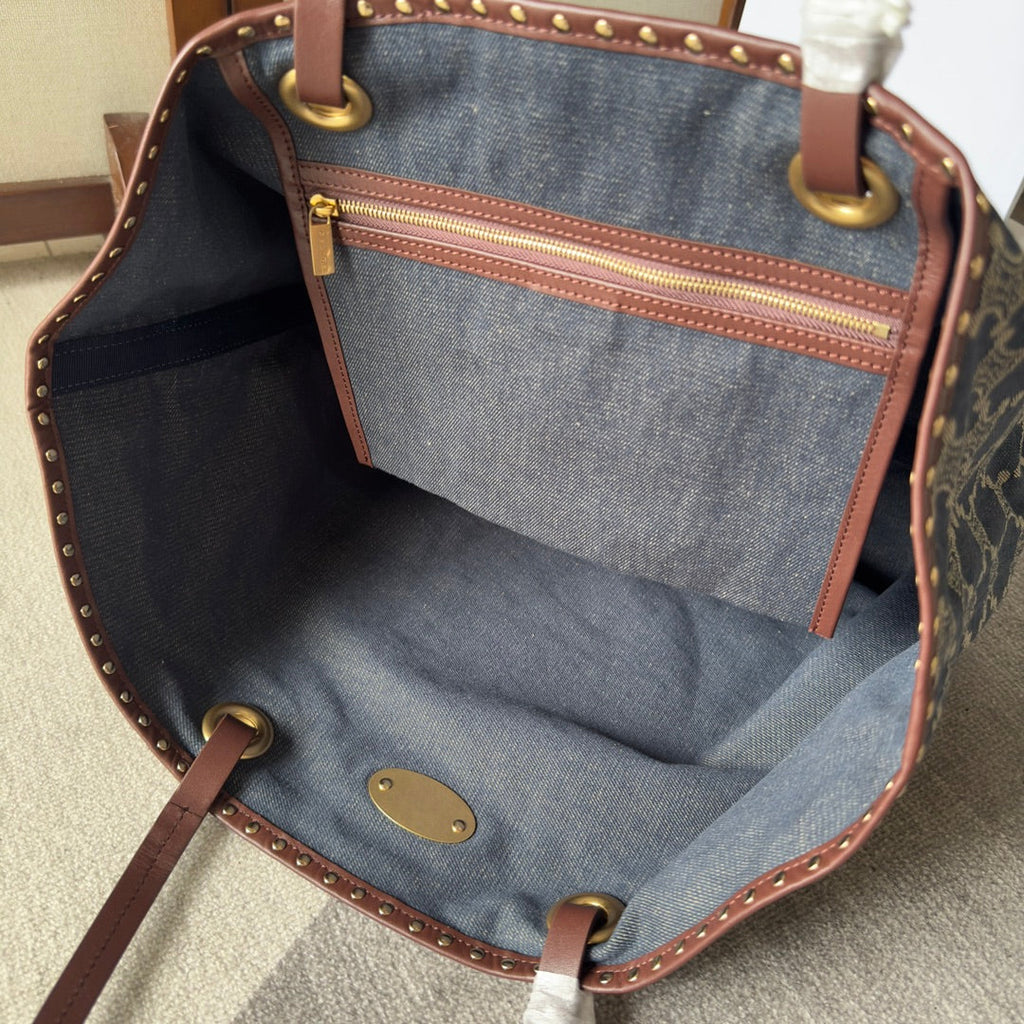 CELINE 26S TOTE BAG 48 IN NAVY BLUE DENIM