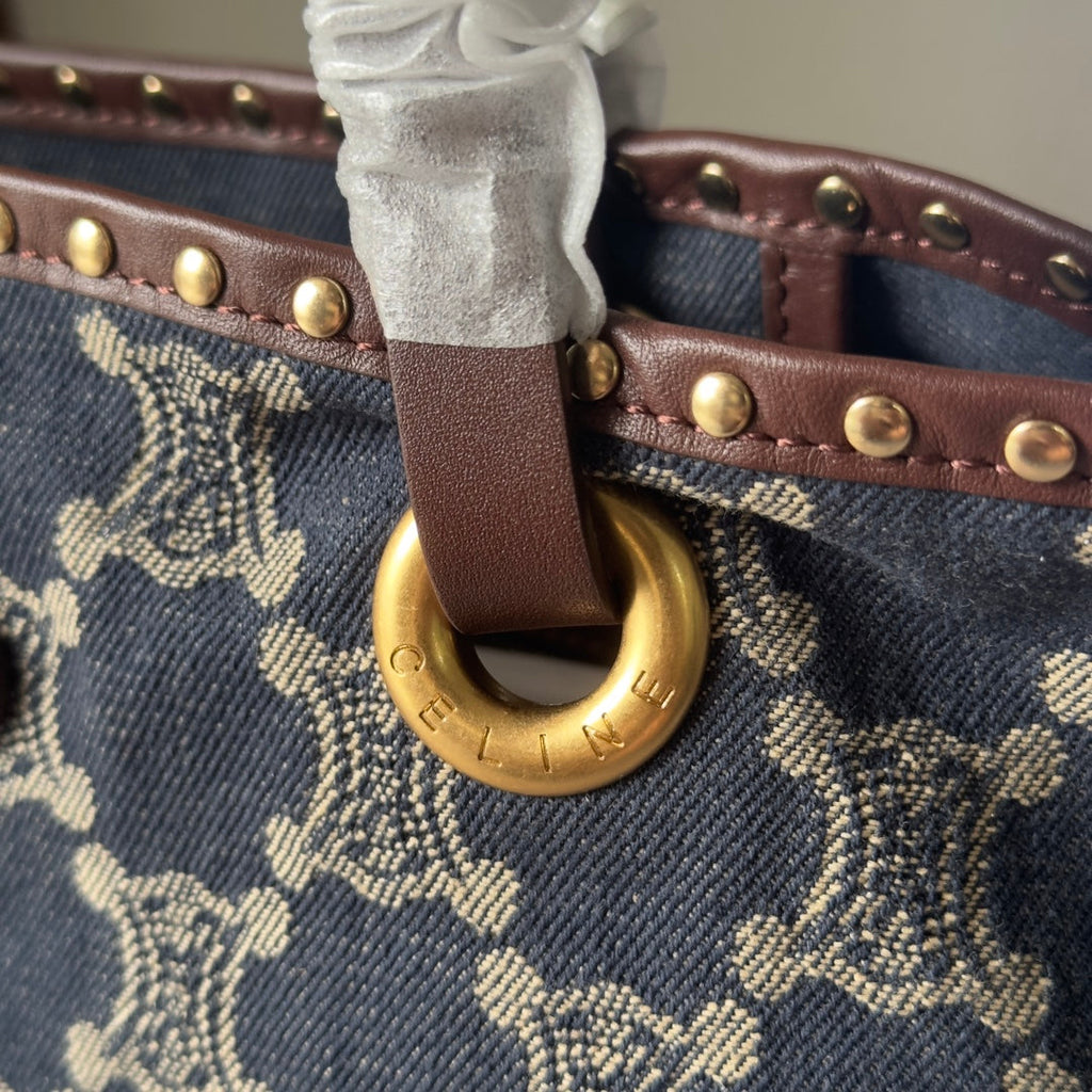 CELINE 26S TOTE BAG 48 IN NAVY BLUE DENIM