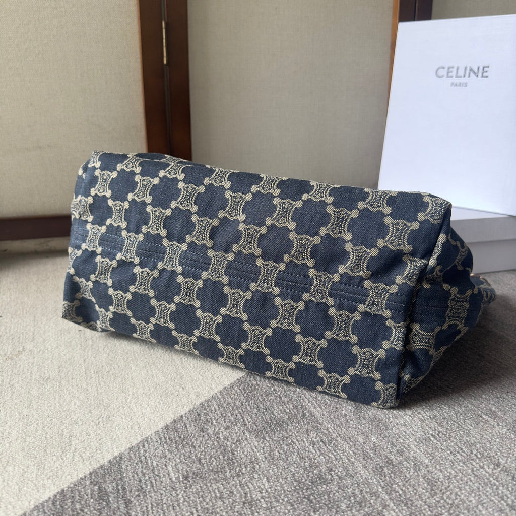 CELINE 26S TOTE BAG 48 IN NAVY BLUE DENIM