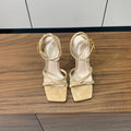 GIANVITO ROSSI 26S CRYSTAL HEELS 105 MM IN BEIGE SUEDE