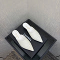 LV 26S HIGH-HEELED MULES 40 MM IN WHITE PATENT CALFSKIN